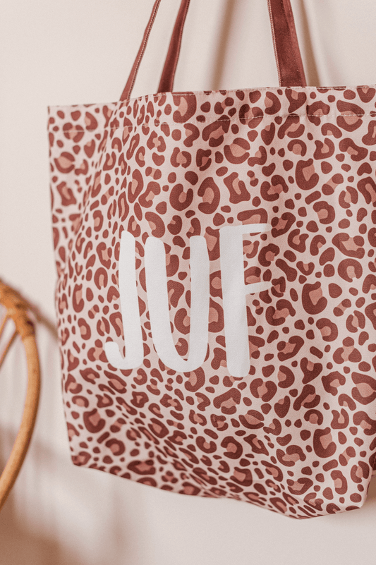 Canvas tas liefste juf Leopard