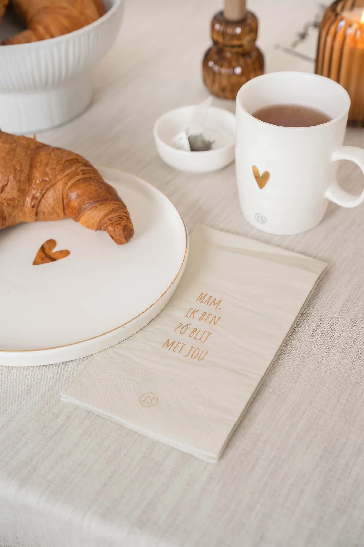 Zusss theemok goud hartje wit