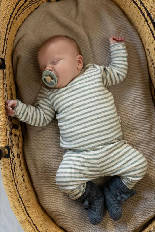 Noppies Newborn Longsleeve stripe - Iceberg Green - groen