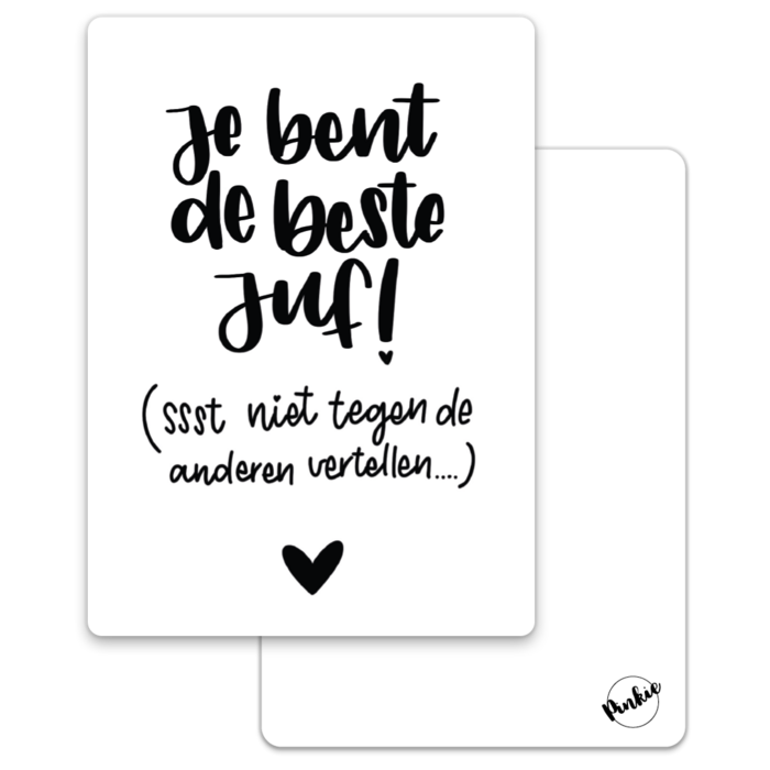 Pinkie kaart beste juf