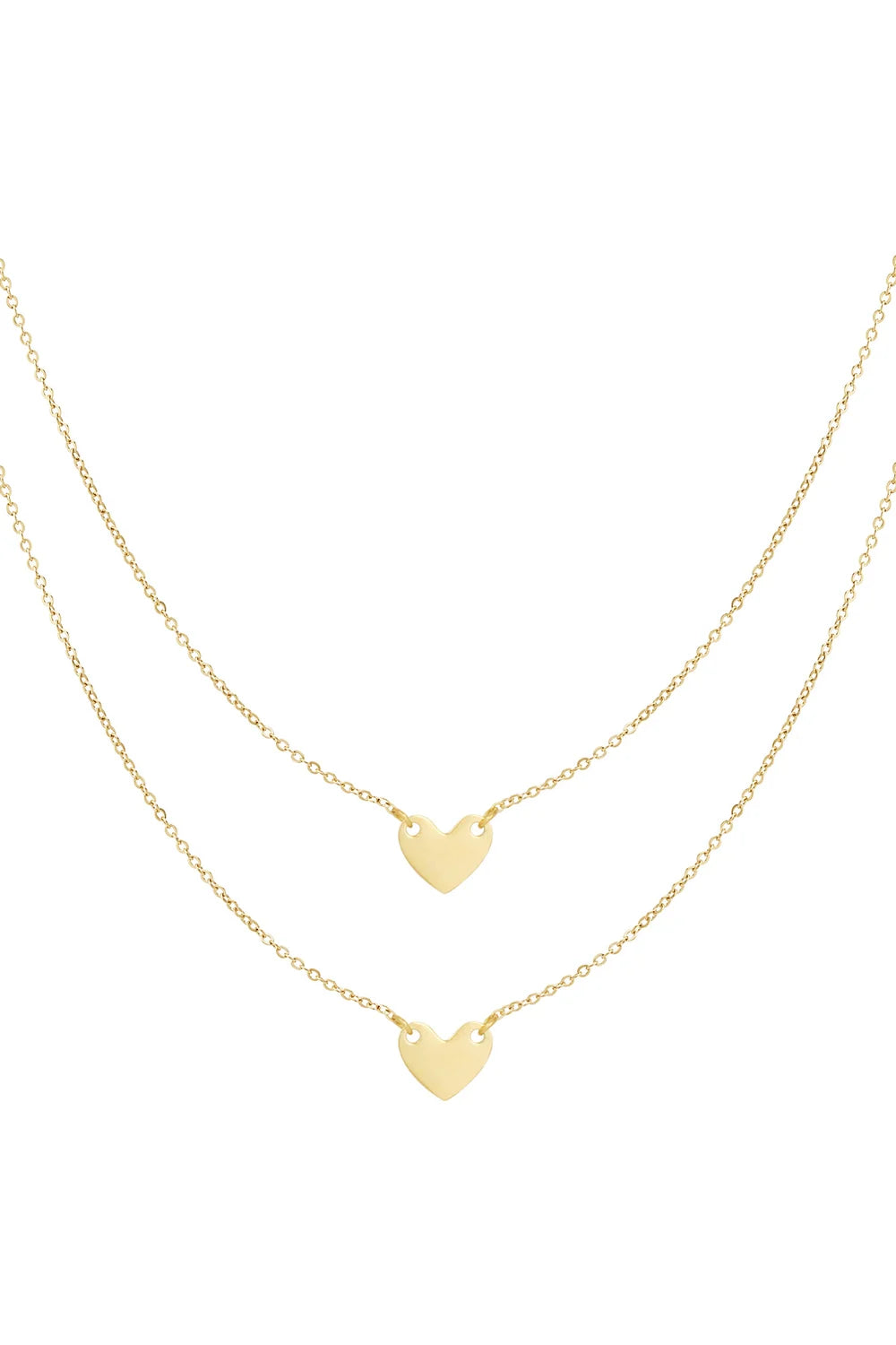 Vriendschapsketting set 2 stuks - Stainless steel goud hartje - vriendinnen