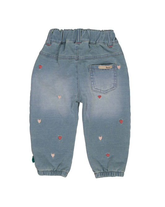 Bess meisjes denim jog met hartjes
