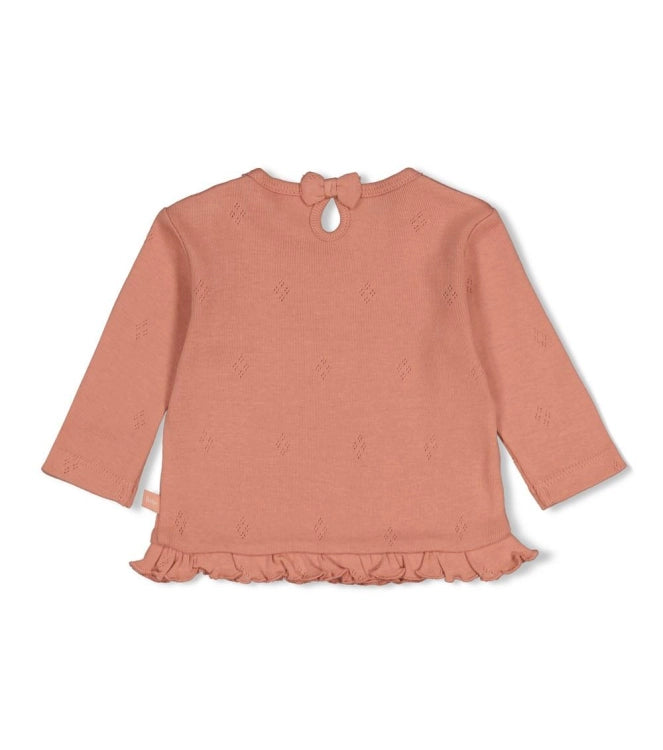 Feetje Longsleeve rib - Fall in Love Roze