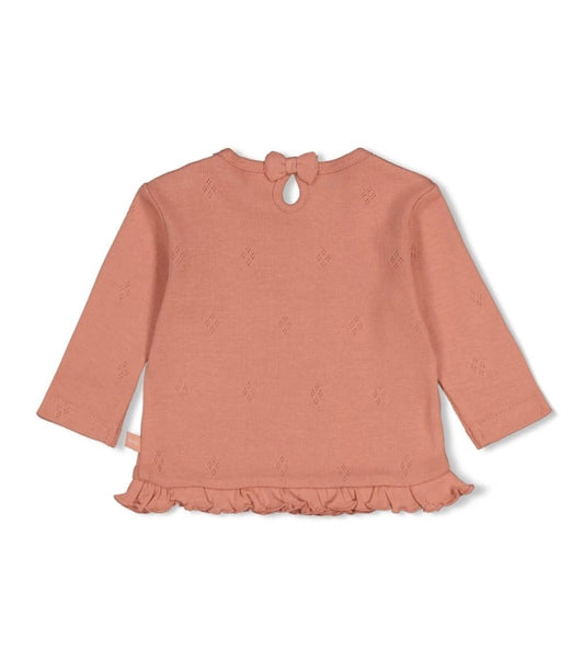 Feetje Longsleeve rib - Fall in Love Roze