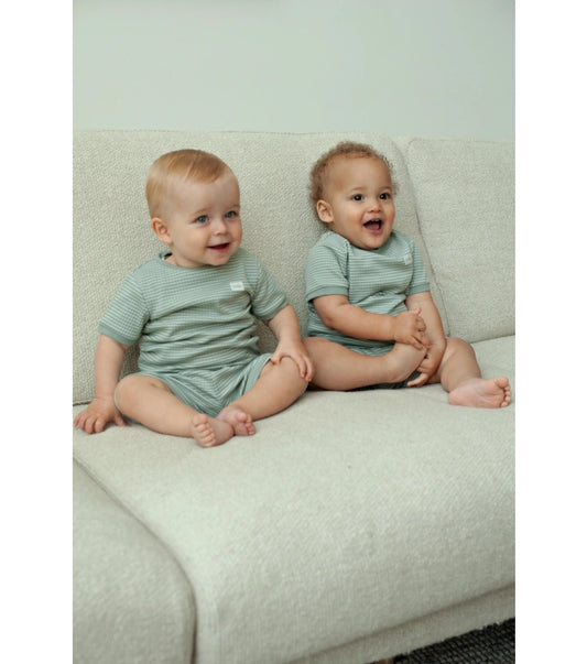 Feetje Shortama wafel - Summer Special Zeegroen