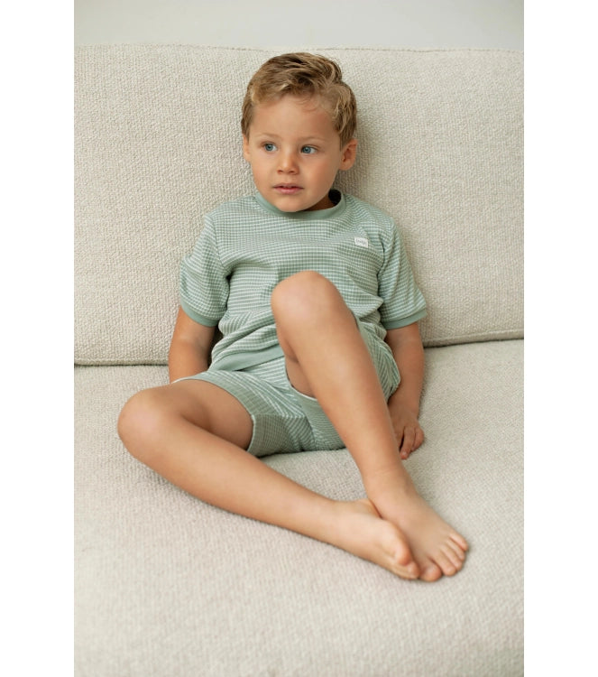 Feetje Shortama wafel - Summer Special Zeegroen