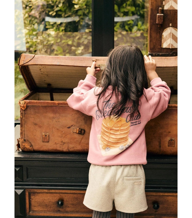 Daily 7 meisjes sweater backprint lila organisch