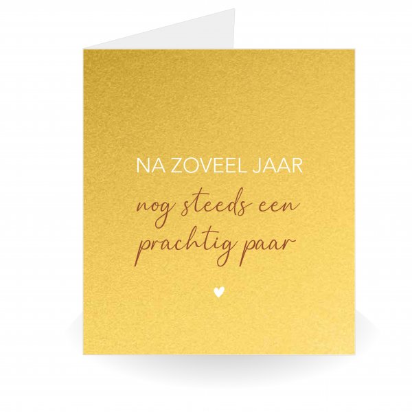 Jubileumkaart Na Zoveel Jaar Nog Steeds Een Prachtig Paar – Met Gouden Envelop