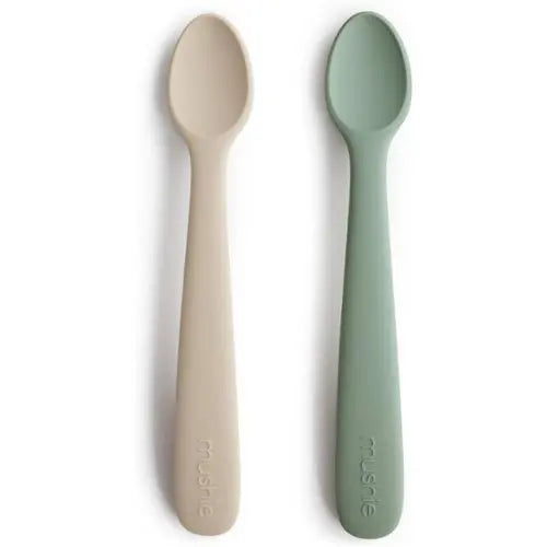 Mushie Silicone Feeding Spoons - Sage, nude