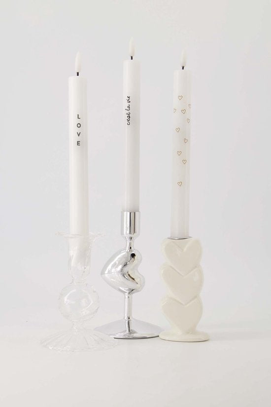Zusss set van 2 LED kaarsen c’est la vie & hartjes