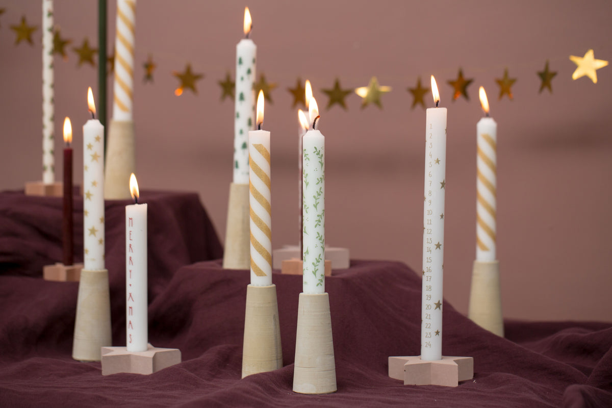 Rustik Lys dinerkaars Advent goud