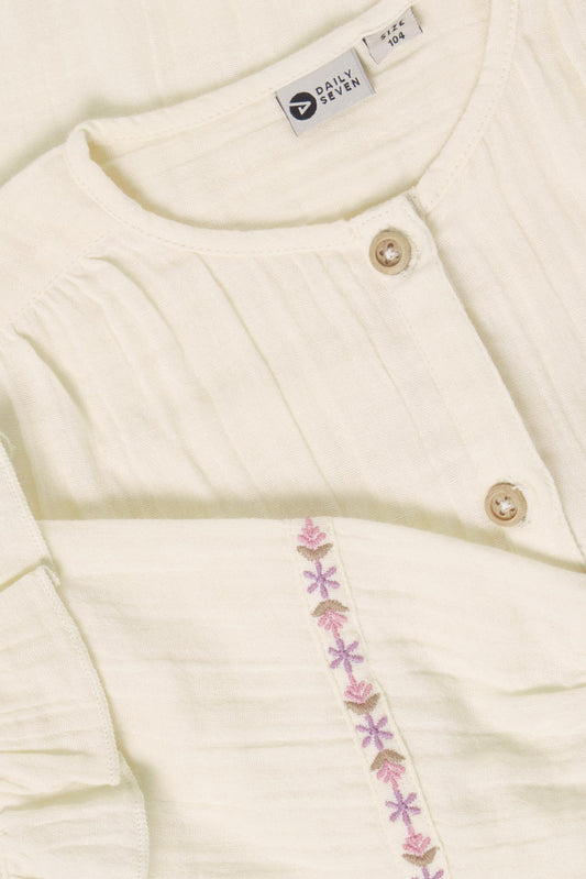 Daily 7 Longsleeve - Mother of Pearl - blousje ruffle