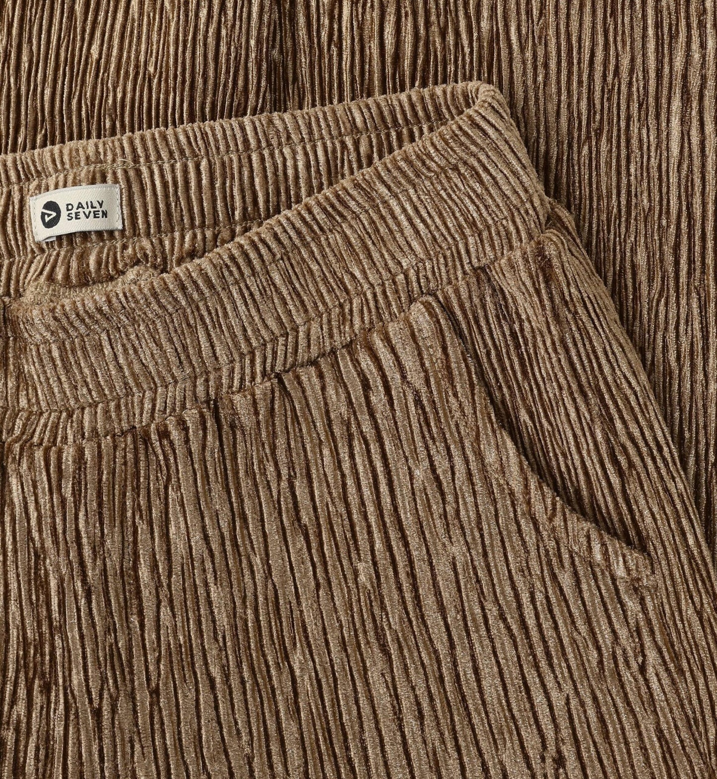 Daily 7 meisjes wide fit velour broek bruin