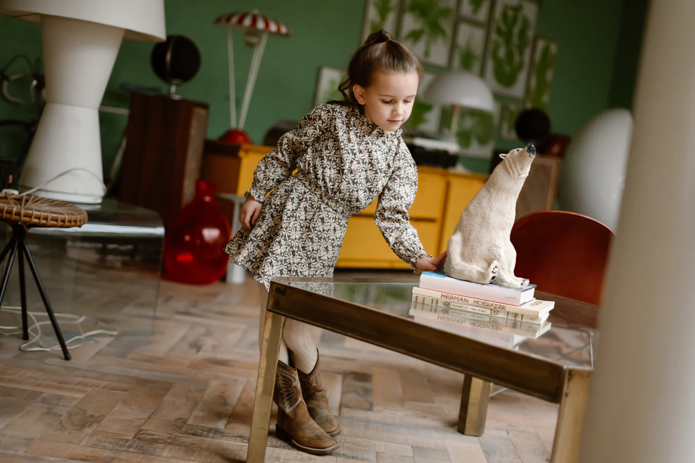 Daily 7 - Dress Longsleeve Shiny Flower | Phantom