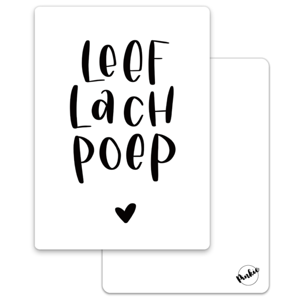 Pinkie Kaart “Leef Lach Poep”