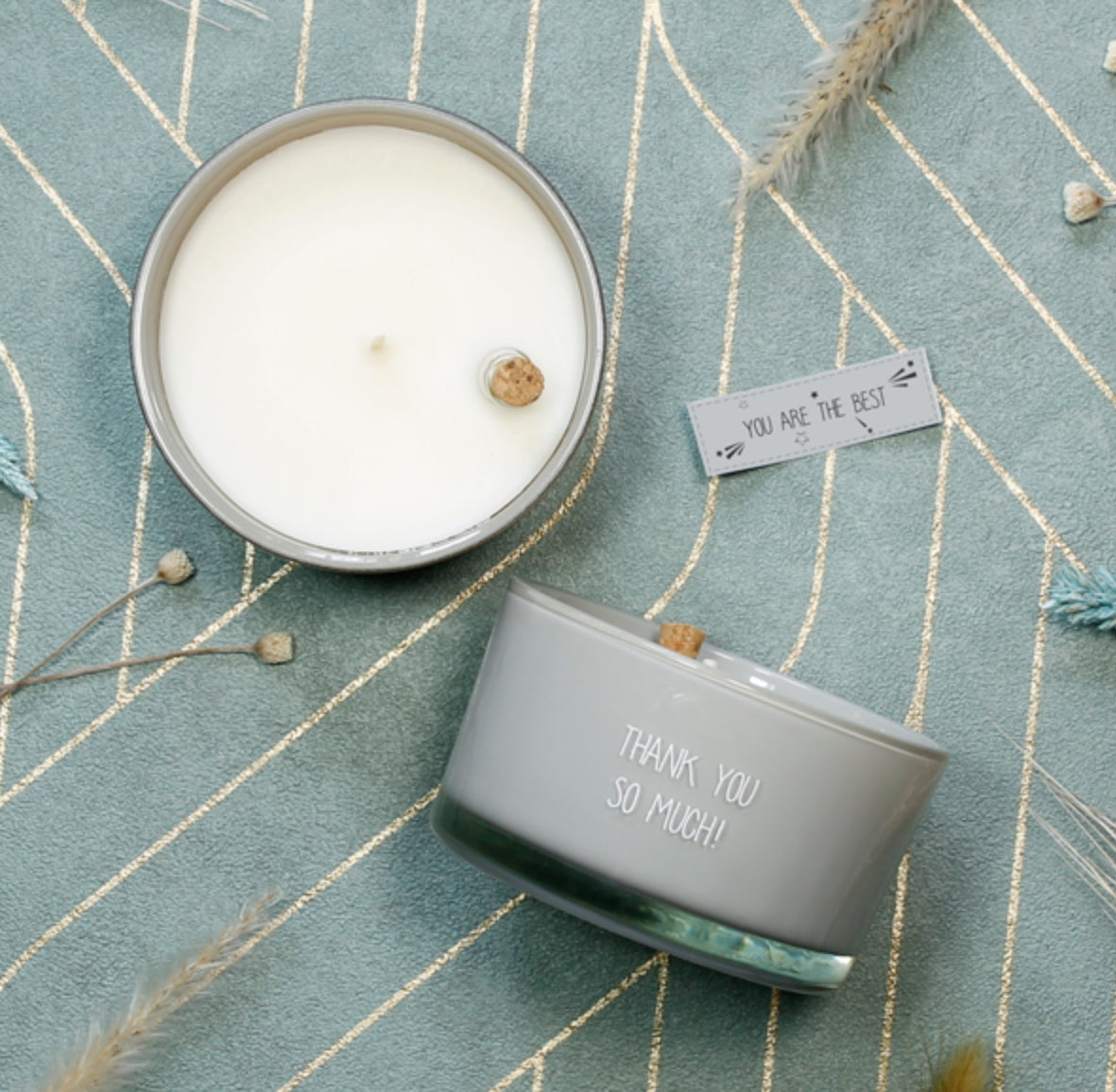 Flame Flessenpost kaars - Thank you so much! - Amber's Secret