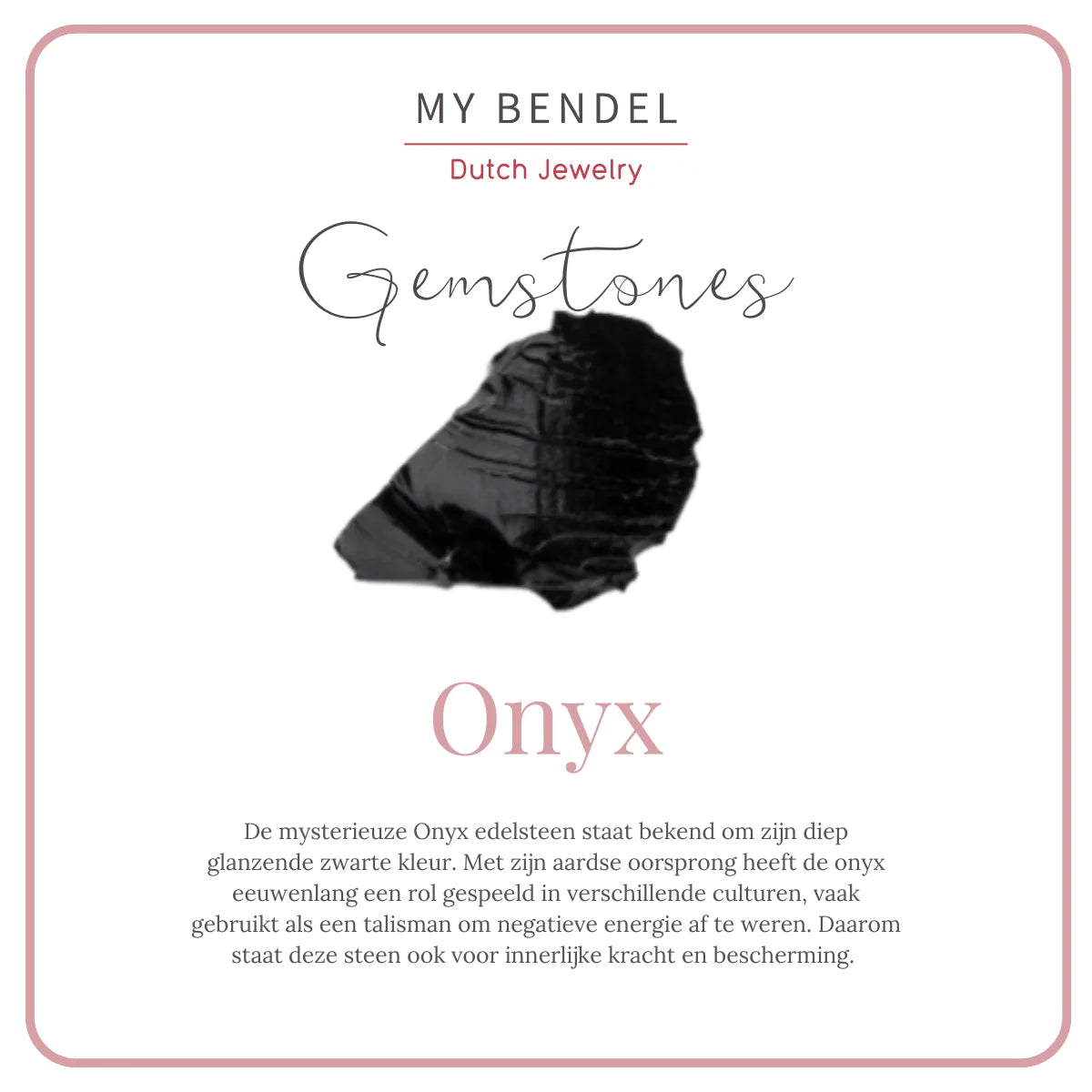 My Bendel - Gouden Oorring met Onyx Ruit Hanger