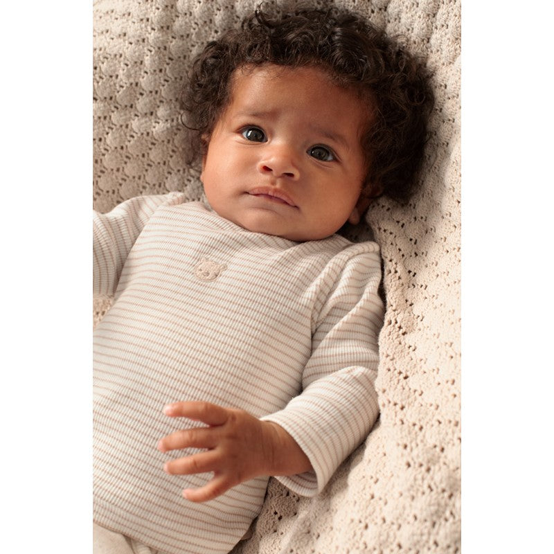 Feetje Longsleeve rib met streep - Honey Bear