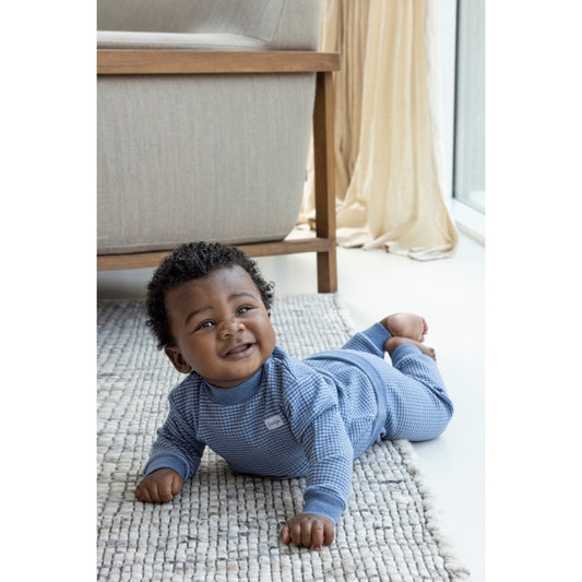 Feetje wafel pyjama blue melange