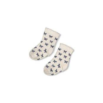 Feetje Sokken - Winter strikjes blauw