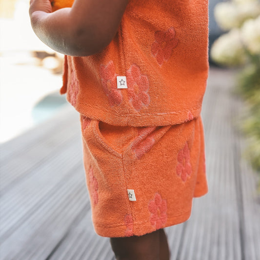 Your Wishes Flower Terry | Shorts | Coral