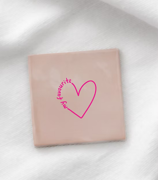 Tegeltje "My favorite" hart roze