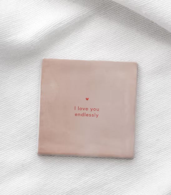 Tegeltje "I love you endlessly" roze