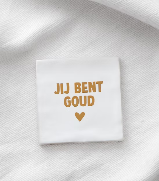 Tegeltje "Jij bent goud" wit