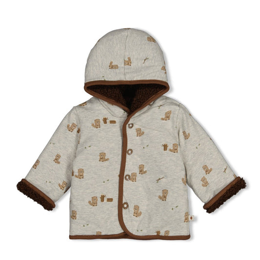Feetje Teddy jasje omkeerbaar met capuchon - Tiny Timber - teddy bruin