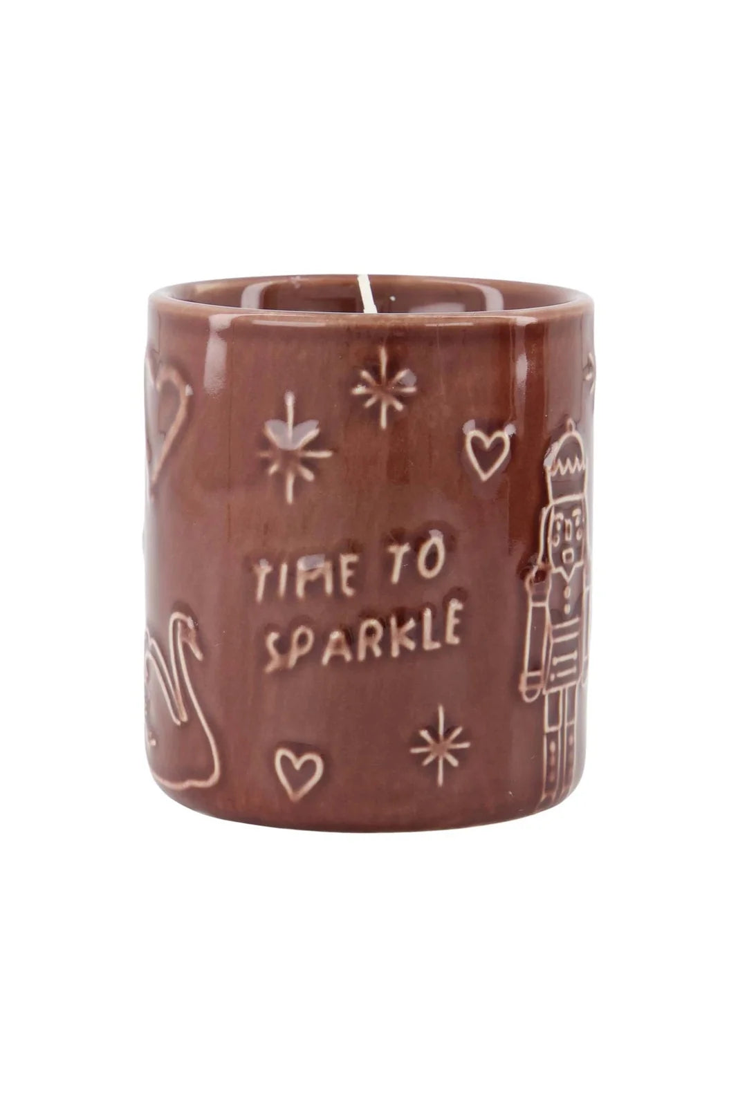 Zusss geurkaars keramiek time to sparkle - donkerrood bordeaux - kerst