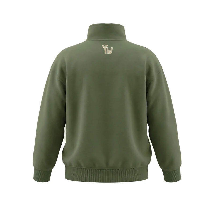 Your Wishes Solid Collar Sweater Olivine