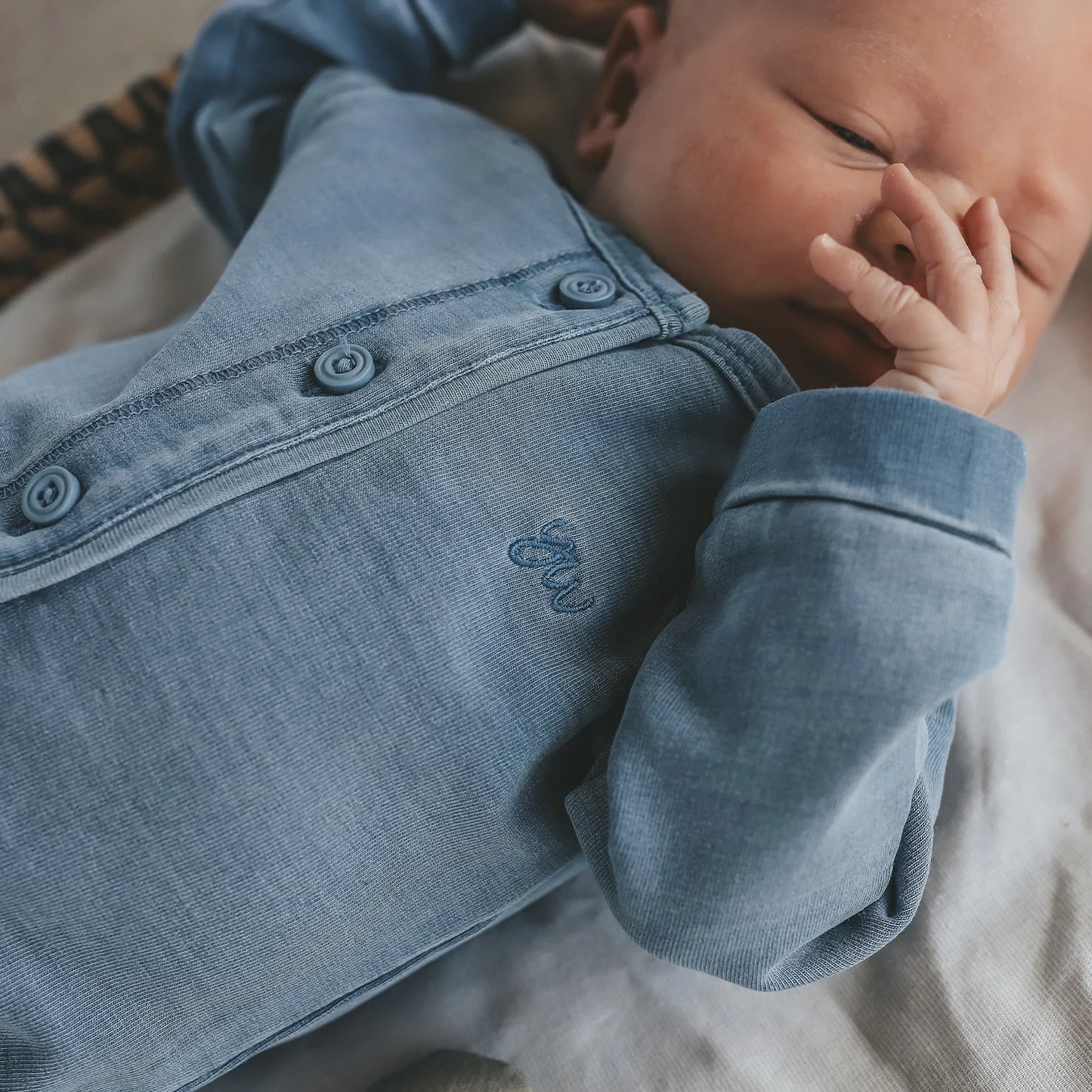 Your Wishes Knitted Denim | Onesie Bluestone
