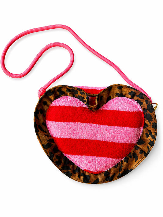 Colori Ribelle - Tasje hart met Leopard ruffle