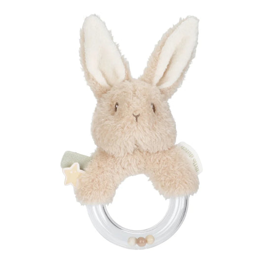 Little Dutch - Ringrammelaar - Beige - Newborn Naturals - konijn