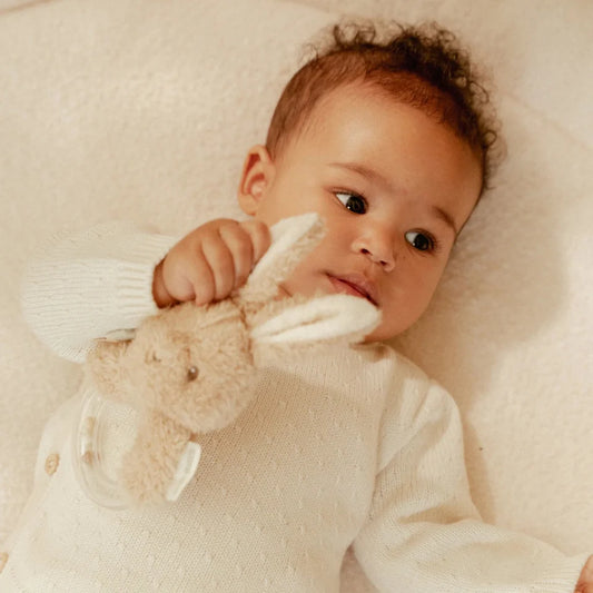 Little Dutch - Ringrammelaar - Beige - Newborn Naturals - konijn