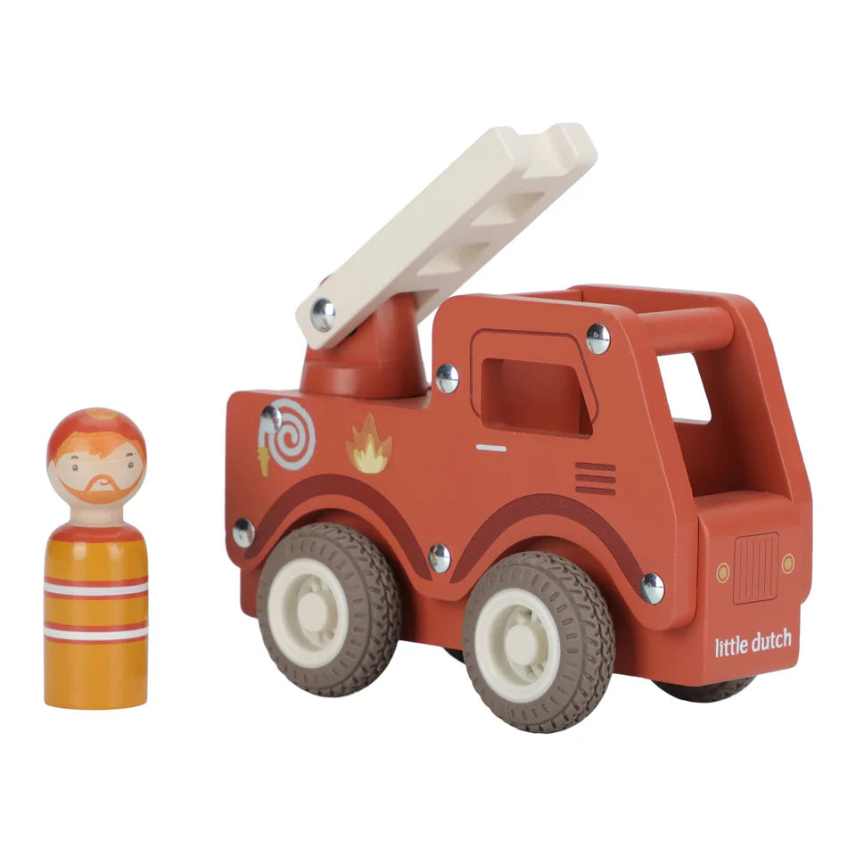 Little Dutch - Houten brandweerwagen – Rood