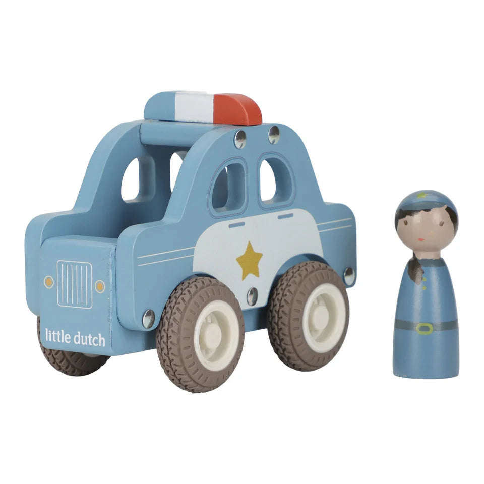 Little Dutch - Houten politiewagen - blauw