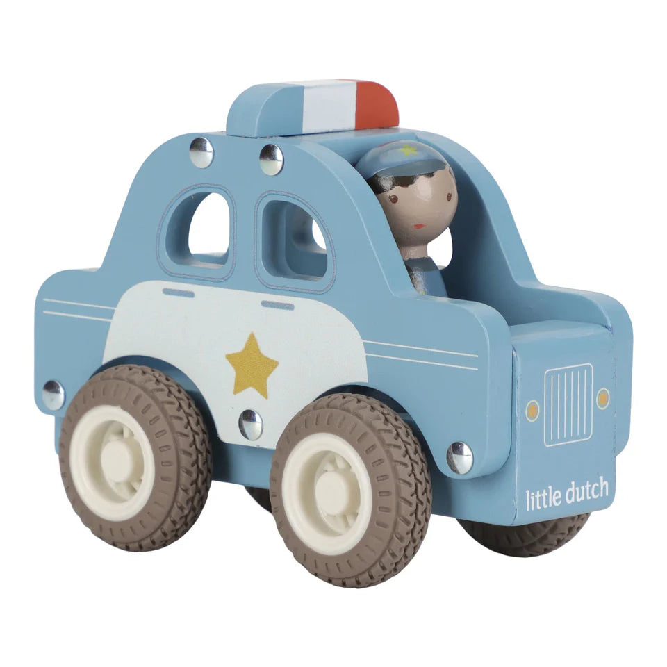 Little Dutch - Houten politiewagen - blauw