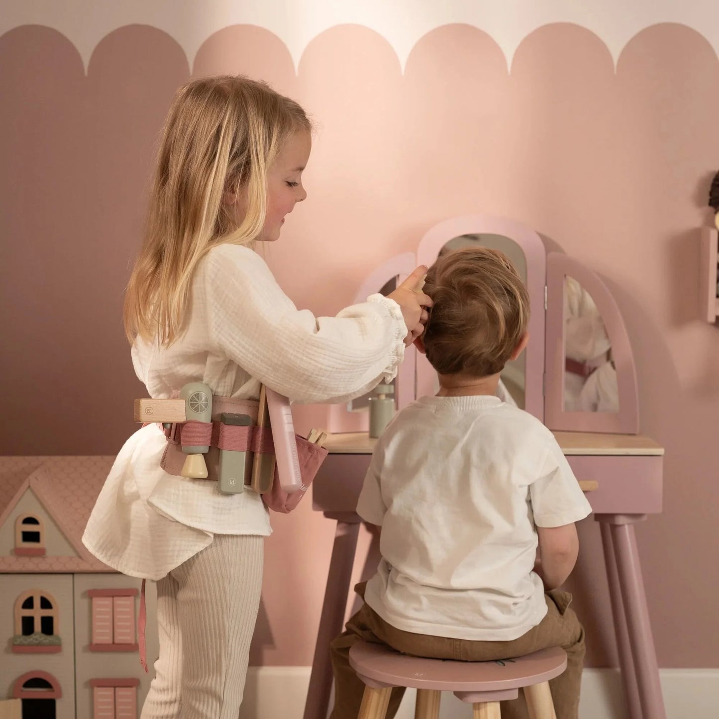 Little Dutch - Houten kappersset – Roze – Essentials