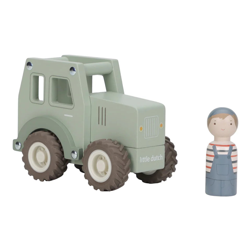 Little Dutch - Houten tractor - groen