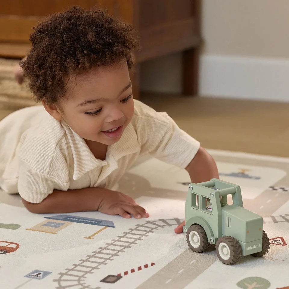Little Dutch - Houten tractor - groen
