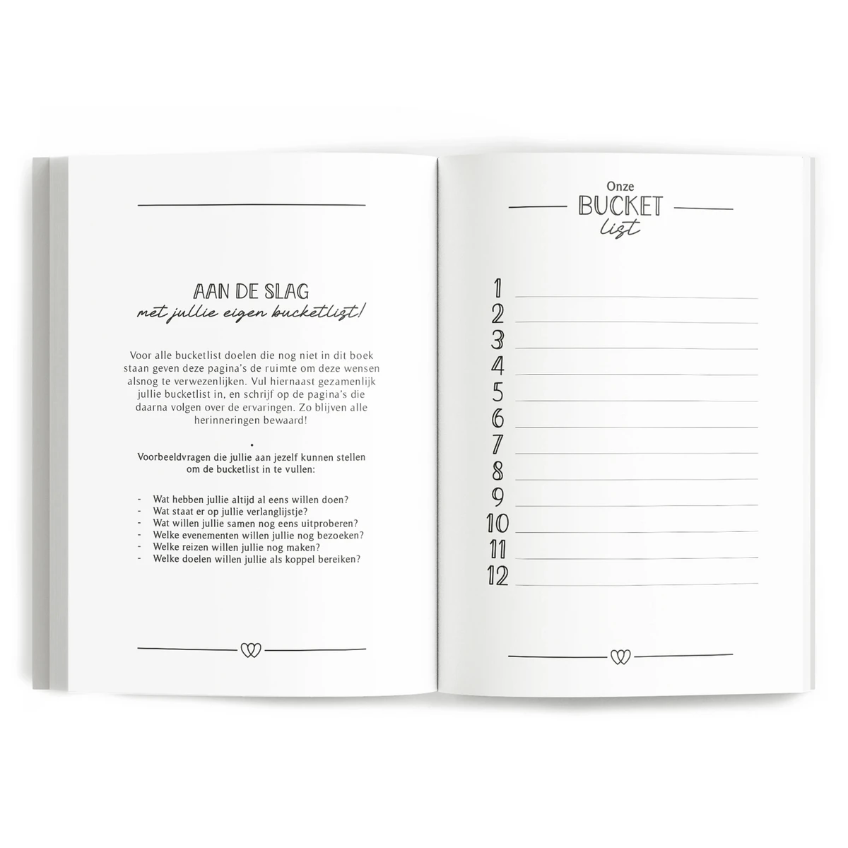 Bucketlist boek - Onze bucketlist uitdagingen 'voor liefdeskoppels'