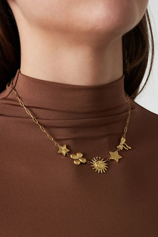 Ketting stainless steel goud - Bedels dream