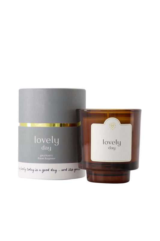 Zusss geurkaars glas in koker lovely day grijsblauw