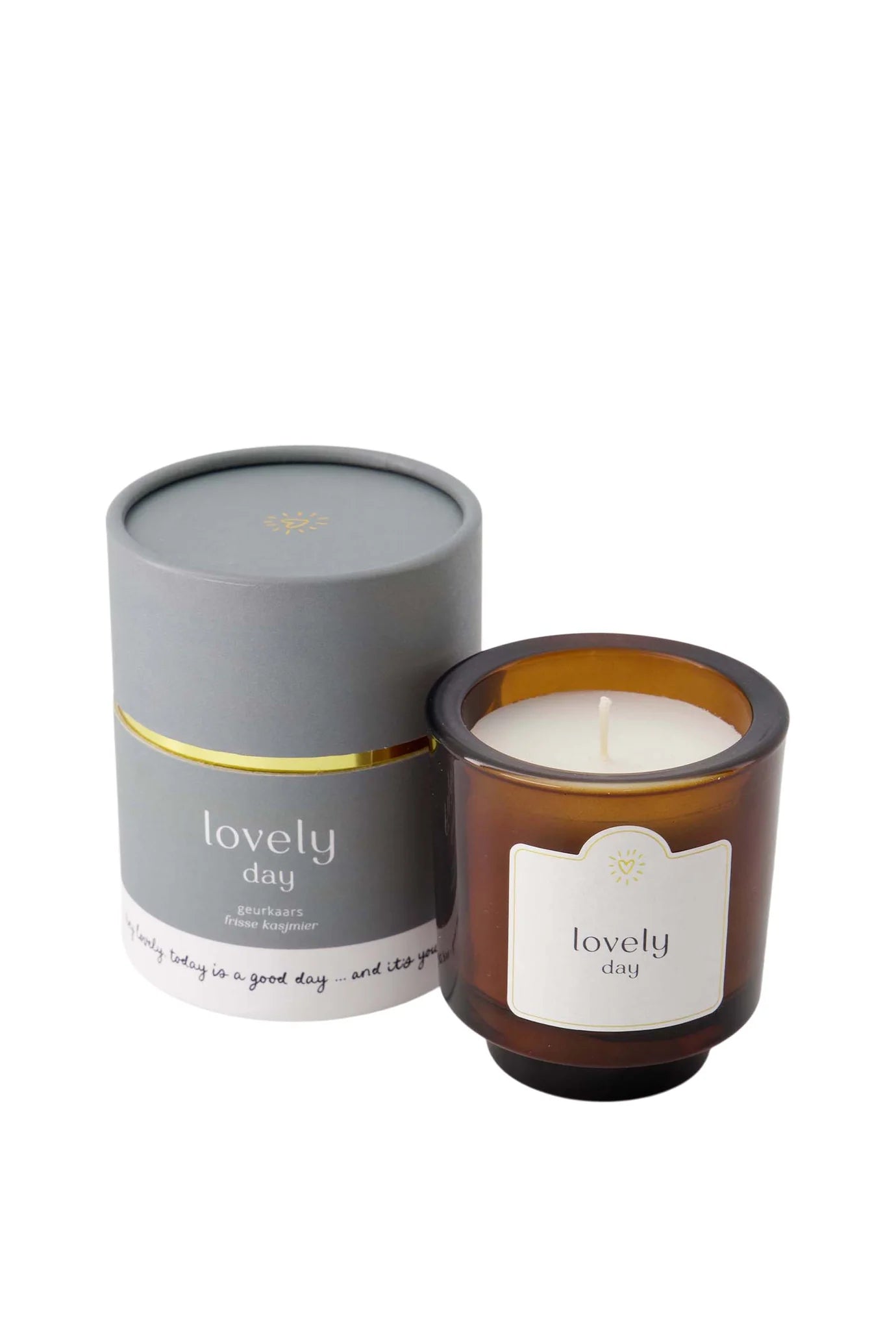 Zusss geurkaars glas in koker lovely day grijsblauw