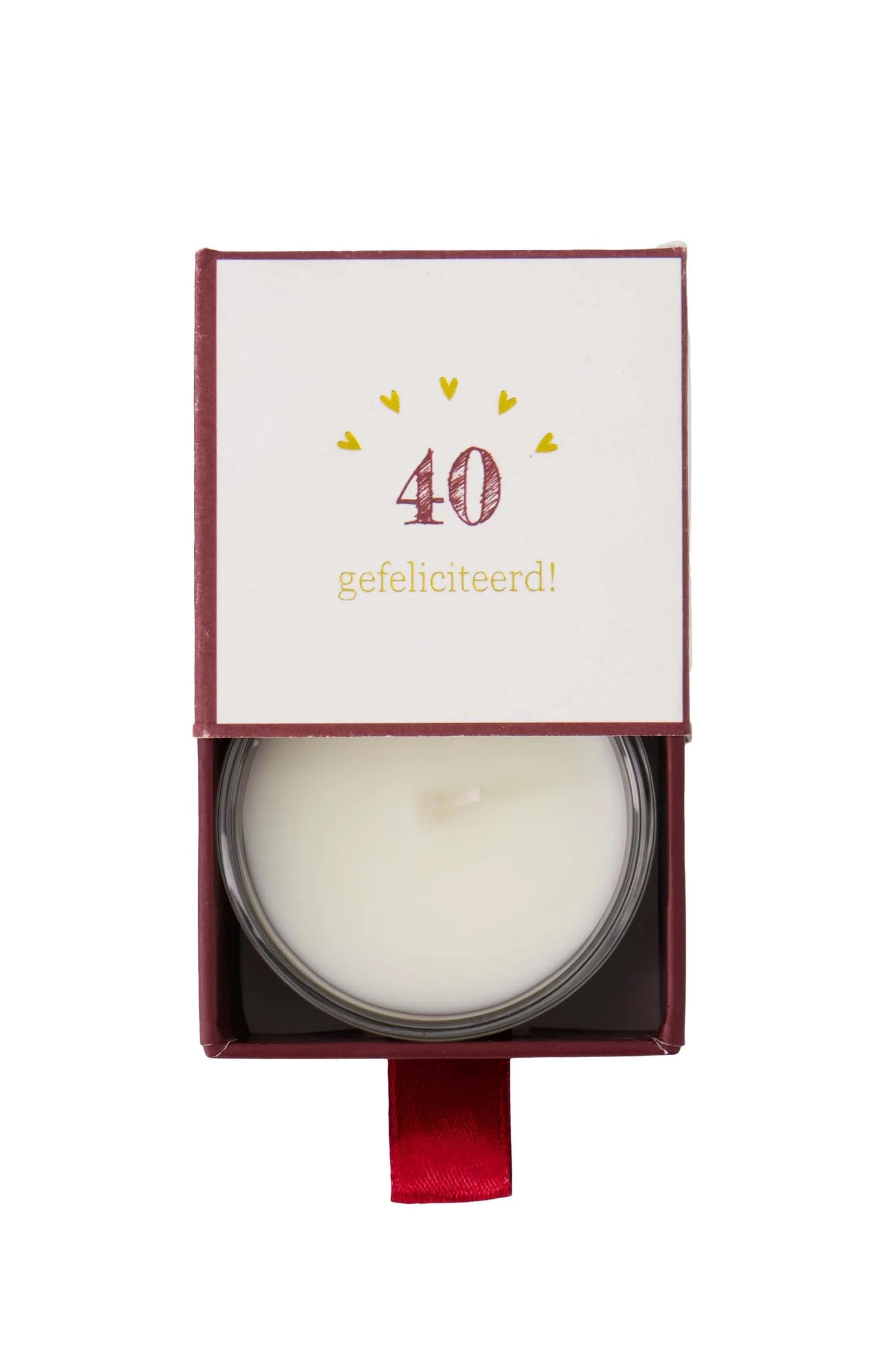 Zusss geurkaars glas in doosje 40 gefeliciteerd