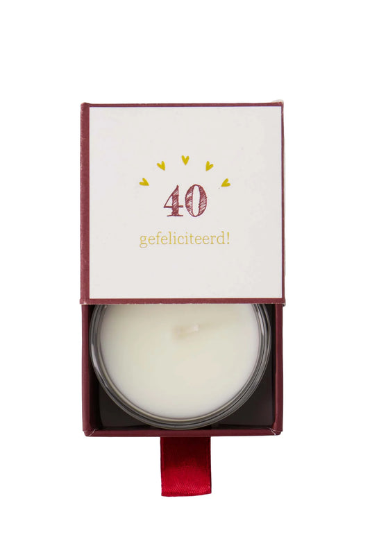 Zusss geurkaars glas in doosje 40 gefeliciteerd