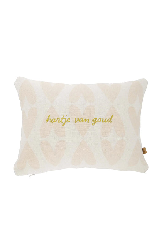Zusss kussen hartje van goud 35x25cm
