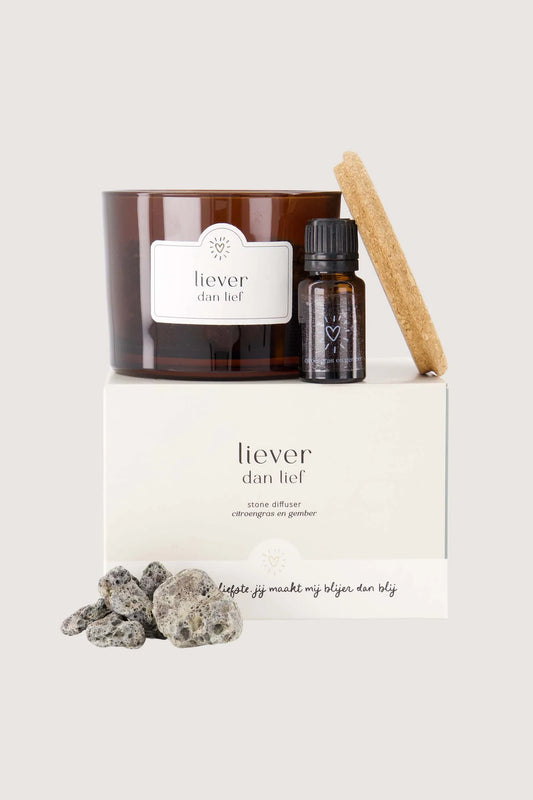 Zusss diffuser lava steen liever dan lief off white