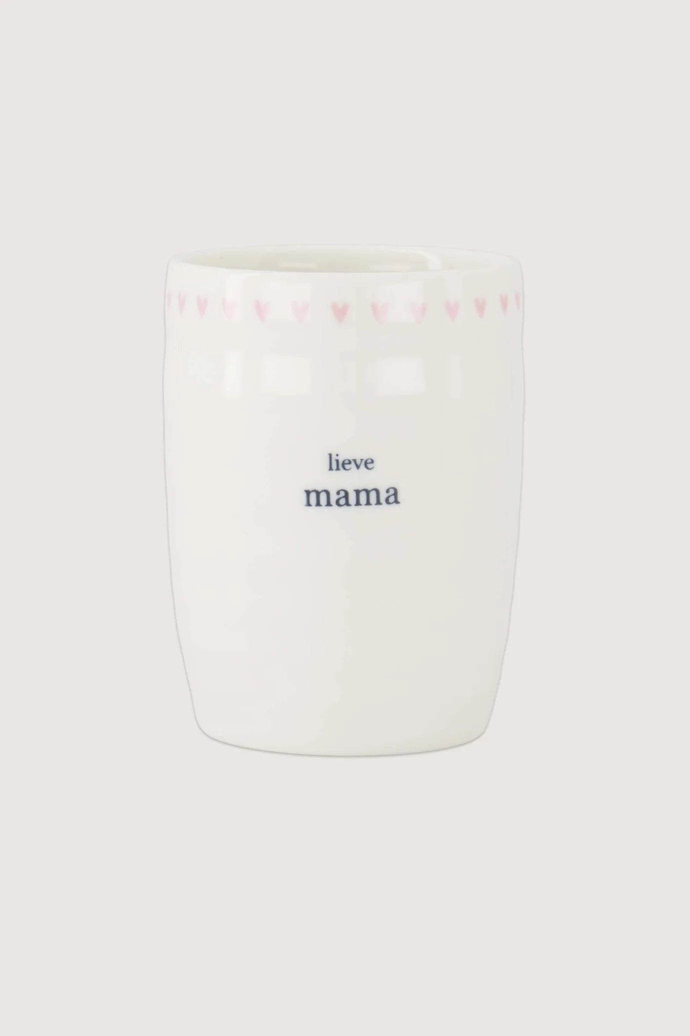 Zusss koffiemok lieve mama wit met hartjes